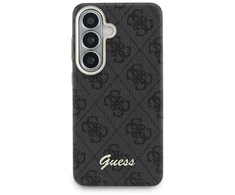 Dėklas Guess PU 4G Script Metal Logo phone case with MagSafe support for Samsung Galaxy S26 (S942) juodas