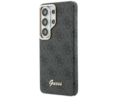 Dėklas Guess PU 4G Script Metal Logo phone case with MagSafe support for Samsung Galaxy S26 Ultra (S948) juodas