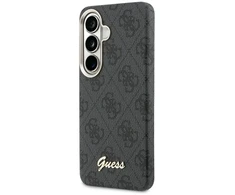Dėklas Guess PU 4G Script Metal Logo phone case with MagSafe support for Samsung Galaxy S26 (S942) juodas