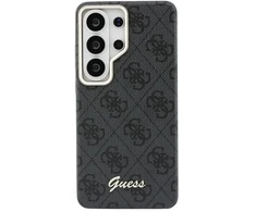 Dėklas Guess PU 4G Script Metal Logo phone case with MagSafe support for Samsung Galaxy S26 Ultra (S948) juodas