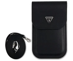 Dėklas Guess PU Grained Triangle Logo Phone Bag juodos spalvos