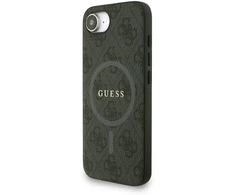 Guess PU Leather 4G Colored Ring Strap MagSafe dėklas skirtas Apple iPhone 16e juodos spalvos