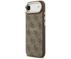 Guess PU Leather 4G Gold Frame MagSafe dėklas skirtas Apple iPhone 17 Air rudos spalvos