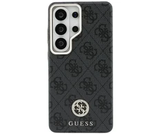 Dėklas Guess PU Leather 4G Strass Logo Gold Frame phone case for Samsung Galaxy S26 Ultra (S948) juodas