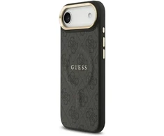 Guess PU Leather 4G Gold Frame MagSafe dėklas skirtas Apple iPhone 17 Air juodos spalvos