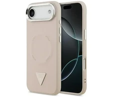 Guess PU Leather Triangle Logo MagSafe dėklas skirtas Apple iPhone Air rožinės spalvos