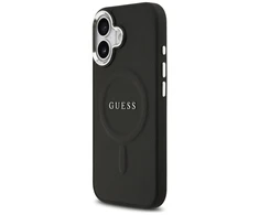 Guess PU Saffiano MagSafe dėklas skirtas Apple iPhone 17 juodos spalvos