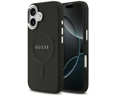 Guess PU Saffiano MagSafe dėklas skirtas Apple iPhone 17 juodos spalvos