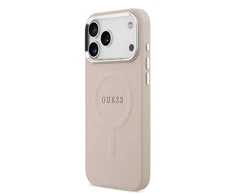 Guess PU Saffiano MagSafe dėklas skirtas Apple iPhone 17 Pro Max rožinės spalvoa
