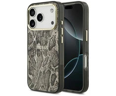 Guess Python Pattern MagSafe dėklas skirtas Apple iPhone 17 Pro rudos spalvos