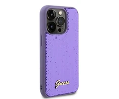 Apple iPhone 14 Pro Max Guess dėklas Sequin Script Metal (GUHCP14XPSFDGSU) violetinės spalvos