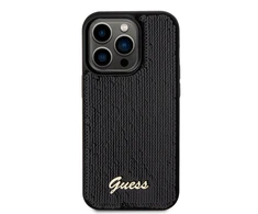Apple iPhone 14 Pro Guess dėklas Sequin Script Metal (GUHCP14LPSFDGSK) juodos spalvos