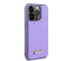 Apple iPhone 14 Pro Guess dėklas Sequin Script Metal (GUHCP14LPSFDGSU) violetinės spalvos