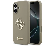 Guess Silicone Big 4G Script dėklas skirtas Apple iPhone 17 rudos spalvos