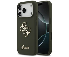 Guess Silicone Big 4G Script dėklas skirtas Apple iPhone 17 Pro Max khaki