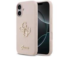GUESS dėklas, skirtas IPHONE 17 GUHCP17SSC4GSMP (silikoninis su dideliu 4G užrašu), rožinis