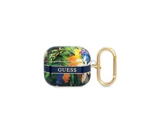 Apple AirPods 3 ausinių dėklas Guess AirPods Flower Strap Collection (GUA3HHFLB) mėlynos spalvos