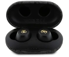 Ausinės Guess True Belaidės 4G PU Metal Logo BT5.3 Stereo Earphones Juodas