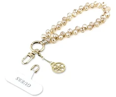 Dėklas Guess Universal Wrist virvelė Crystals 4G Charm aukso spalvos