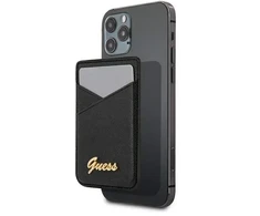Dėklas Guess Wallet Card Slot GUWMSSASLBK MagSafe Saffiano juodas juodas