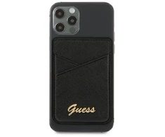 Dėklas Guess Wallet Card Slot GUWMSSASLBK MagSafe Saffiano juodas juodas