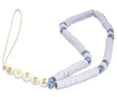 Guess zawieszka GUSTPEARU Phone Strap lilak lilac Heishi Beads