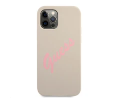 Dėklas GUESS HARDCASE GUHCP12LLSVSGP SCRIPT VINTAGE IPHONE 12 PRO MAX Rožinis/GRAY