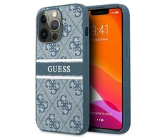 Dėklas GUHCP13L4GDBL Guess PU 4G Printed Stripe Case, skirtas iPhone 13 Pro, mėlynas