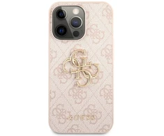 Dėklas Guess - Guess PU 4G Metal Logo Case for iPhone 13 Pro Rožinė