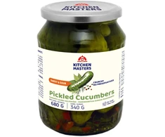 Marinuoti agurkai KITCHEN MASTERS, saldžiarūgščiai, 660g/340g