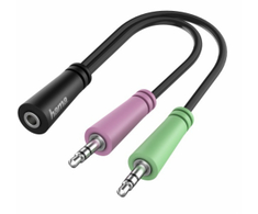 ADAPTERIS HAMA JACK 3.5MM 4 KAIŠČIŲ - 2X JACK 3.5MM LIZDAS