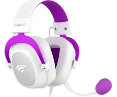 Havit H2002d - žaidimams ausinės, baltas ir violetinė