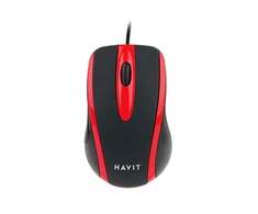 Havit HV-MS753 – universali kompiuterinė pelė, raudona ir juoda