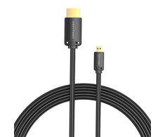 Vention HDMI-D kištukas į HDMI-A kištukas 4K HD kabelis 1 m ventiliacijos AGIBF (juodas)