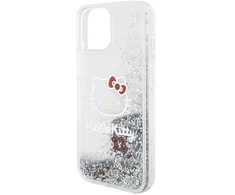 Hello Kitty HKHCP14SLIKHET Apple iPhone 14 /15 / 13 6.1″ sidabrinis kietas dėklas Liquid Glitter Charms Kit