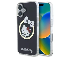 Hello Kitty HKHMP16SHFLBK Apple iPhone 16 6,1" dėklas telefonui juodos spalvos IML Fun bow Magsafe