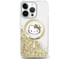 Hello Kitty HKHMP16XLGDIH Apple iPhone 16 Pro Max 6.9″ baltos spalvos auksinis kietas dėklas Liquid Glitter Fev