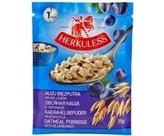Herkuless ā/p auzu pārslu biezputra ar melleņu gabaliņiem, 35g
