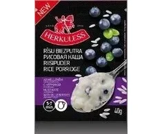 Herkuless ā/p rīsu biezputra ar mellenēm un saldo krējumu, 40g