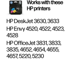 HP 302XL didelio našumo trispalvė originali rašalo kasetė