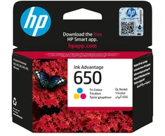 HP 650 rašalo kasetė, trijų spalvų, standartinė talpa, 200 puslapių, 1 vnt. pakuotė