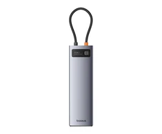 Hub 11in1 Baseus StarJoy Metal Glam Series, USB-C prie HDMI + VGA + 3 x USB 3.0 + USB 2.0 + USB-C PD + RJ45 + SD/TF +3,5 mm