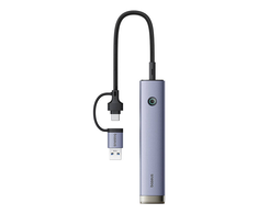 Hub 4in1 Baseus UltraJoy USB-A&amp;USB-C iki 4xUSB3.0+USB-C (pilka)