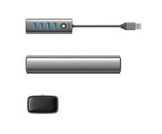 Hub Orico PDD4U-U3 4x USB-A 3.0 – pilkos spalvos