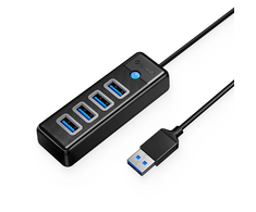 Hub Orico PW4U-U3 USB-A / 4x USB-A 3.0 – juodos spalvos