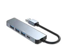 Adapteris HUB 5in1 Tech-Protect V0-HUB pilkos spalvos