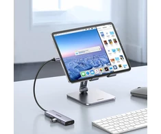 HUB Ugreen CM511 15597 5in1 USB-C – USB-C PD / HDMI / 3x USB-A 3.0 – pilkos spalvos