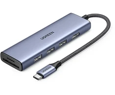 Ugreen CM511 6 viename USB-C į HDMI šakotuvas | 3x USB 3.0 | SD | Micro SD | pilkas