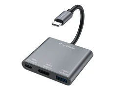 Wozinsky WHCH-01 USB-C PD šakotuvas 100W HDMI 4K@30Hz USB-A 10Gbps - pilkas