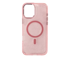 Hurtel Glitter Dėklas MagSafe Compatible skirtas Apple iPhone 17 Pro Max – rožinės spalvos